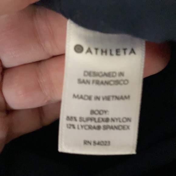 Athleta Track Tux Tight Leggings Stripe Navy Blue - size Medium - Picture 9 of 10